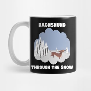 Christmas Dog Dachshund Dashing Through the Snow Christmas Gift Dog Owner Dachshung Lover Christmas Pun Christmas Carol Mug